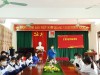 Thầy Đào Văn An- Bí thư Đoàn trường THCS BíchHòa phát biểu tại buổi lễ